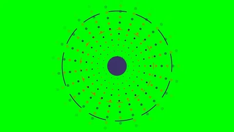 Abstract circular pattern with dots and lines on a bright green background Stock Footage 340900676