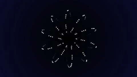 Abstract circular pattern formed by white luminous dots on dark background Video stock 335117613