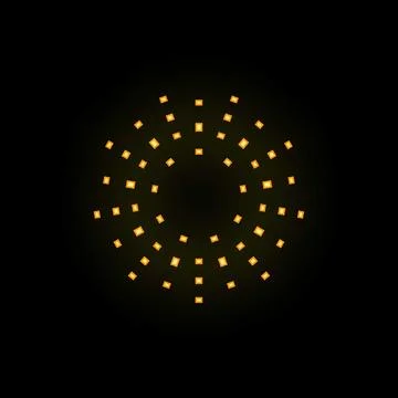 Abstract circular pattern glowing on dark background Stock Illustration