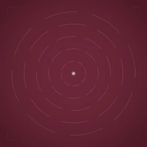 Abstract Circular Pattern with Glowing Dots on Burgundy Background - Tech A.. Stock Footage 347810162