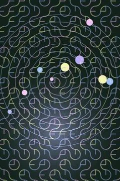 Abstract Circular Pattern with Glowing Dots Stock Illustration