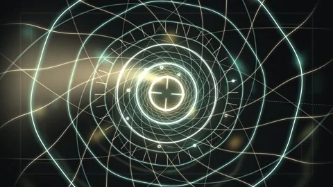 Abstract circular pattern with glowing lines and shapes Stock Footage 337950159