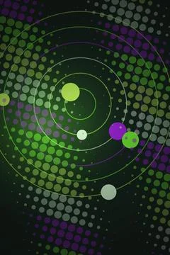 Abstract Circular Pattern with Glowing Orbs Stock Photos