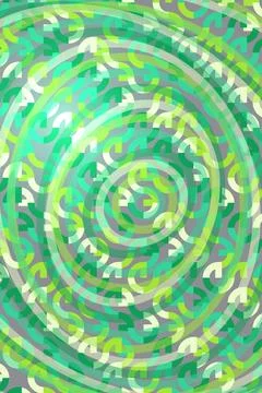 Abstract Circular Pattern Green and White Stock Photos