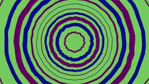 Abstract circular pattern with green blue and purple rings イラスト素材