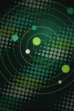 Abstract Circular Pattern with Green Dots Stock Photos
