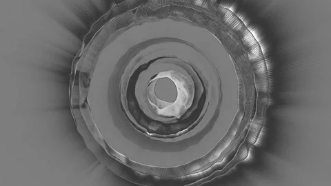 Abstract Circular Pattern Greyscale 18 Stock Footage 151427215