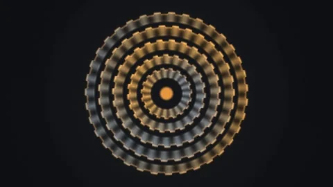 Abstract circular pattern with layers of gears in dark Stock Footage 337957294