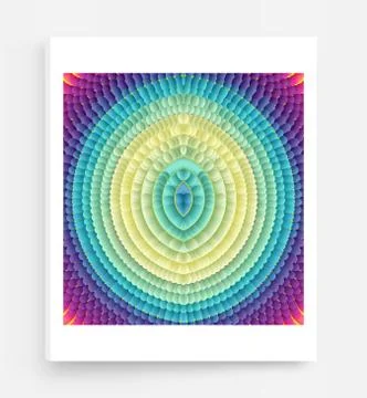 Abstract circular pattern made of color spheres and ellipses. Vector art illu イラスト素材