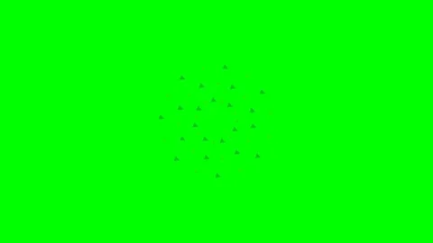 Abstract circular pattern made of small green and dark blue triangles Stock Footage 341821076