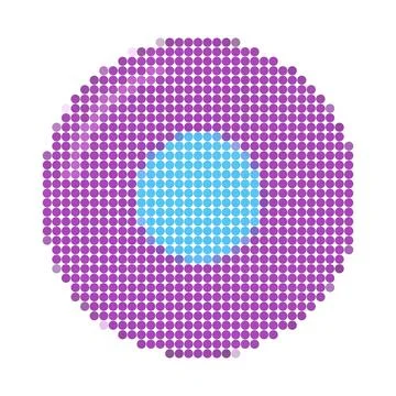 Abstract circular pattern made of small colorful gummy candy dots. Stock Illustration