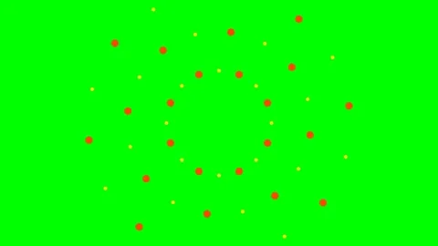 Abstract circular pattern with orange and yellow dots on a green background Видео 341821179