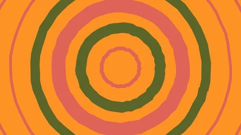 Abstract circular pattern with orange and green rings Stock Illustration