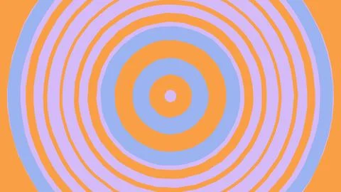 Abstract circular pattern with orange and blue pixel rings イラスト素材