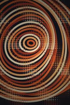 Abstract Circular Pattern with Orange and Brown Tones Stock Photos