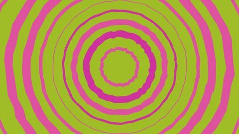 Abstract circular pattern with pink and green rings イラスト素材