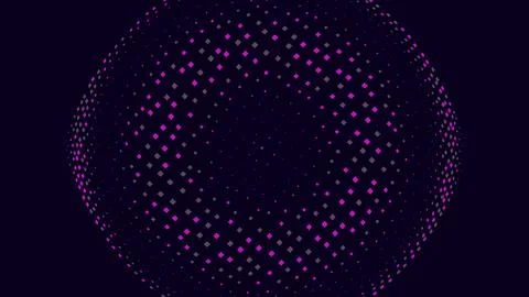 Abstract circular pattern with pink and blue dots Stock Illustration