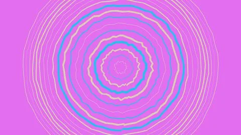 Abstract circular pattern with pink and blue wavy lines Stock Illustration
