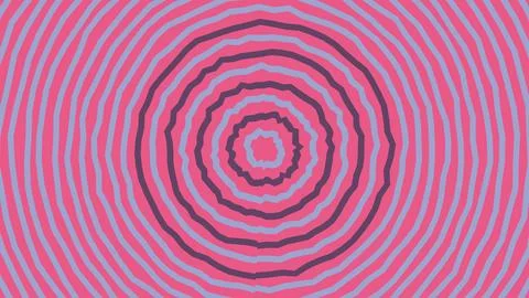 Abstract circular pattern with pink and blue wavy lines Illustrazione stock