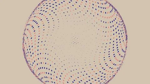 Abstract circular pattern with pink squares and black lines Illustrazione stock