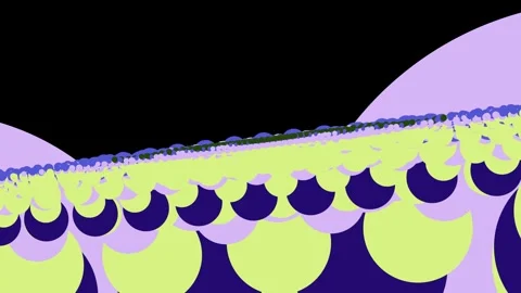 Abstract Circular Pattern in Purple, Green, and Yellow on Black Background Stock Footage 332180793