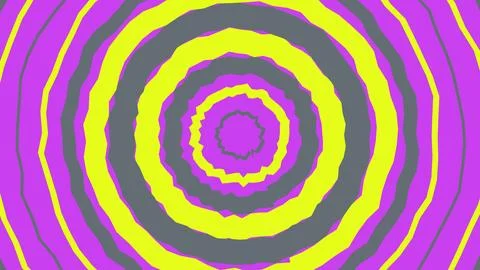 Abstract circular pattern with purple yellow and grey rings Illustrazione stock
