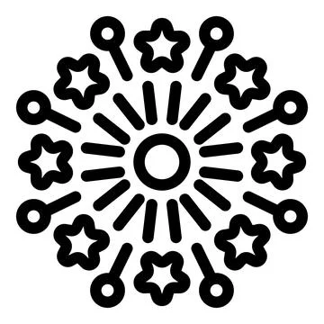 Abstract circular pattern with stars and keys Stock Illustration