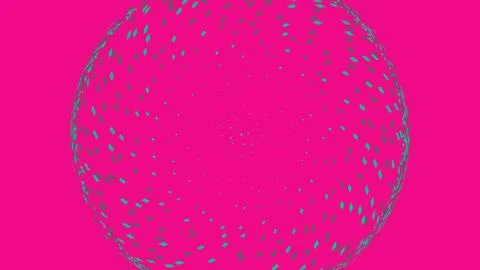 Abstract circular pattern with teal dots on a pink background Illustrazione stock
