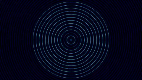 Abstract Circular Pattern with Vibrant Blue Hues on a Dark Background Video stock 308227501