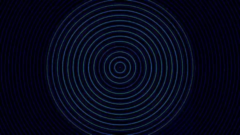 Abstract Circular Pattern with Vibrant Blue Hues on a Dark Background Stock Illustration