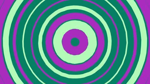Abstract circular pattern with vibrant green and purple rings イラスト素材