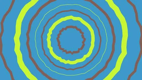 Abstract circular pattern with vibrant yellow and blue rings イラスト素材