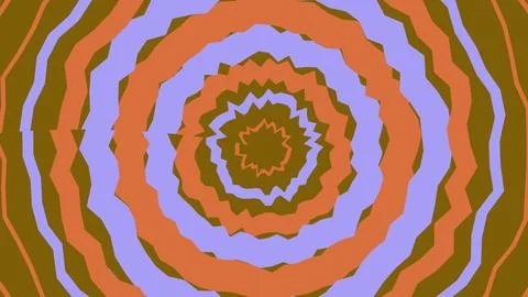 Abstract circular pattern with wavy brown and purple lines Stock Illustration