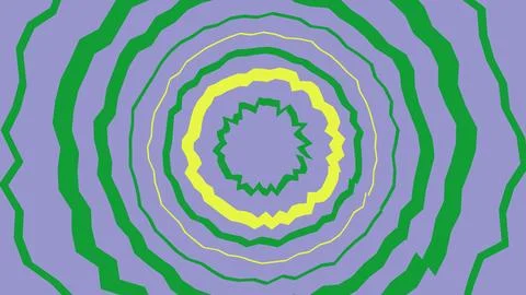 Abstract circular pattern with wavy green and yellow lines Stock Illustration