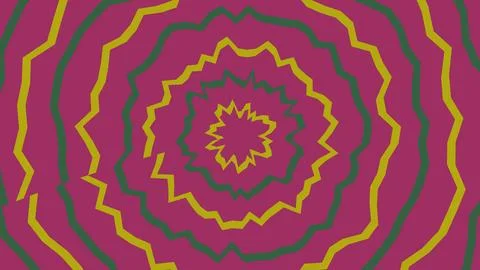 Abstract circular pattern with wavy lines in pink and gold Stockillustratie