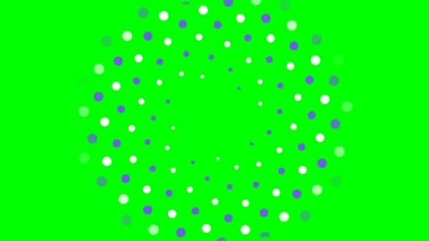 Abstract circular pattern of white and purple dots on a vivid green backgroun 動画素材 340263404