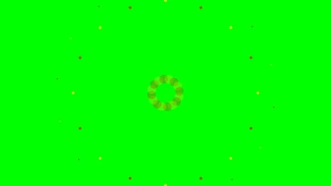 Abstract circular pattern of yellow and red dots on a vibrant green backgroun Stock Footage 340267180