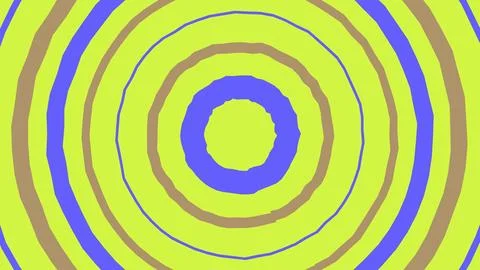 Abstract circular pattern with yellow and purple rings Illustrazione stock