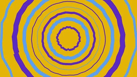 Abstract circular pattern with yellow blue and purple rings イラスト素材