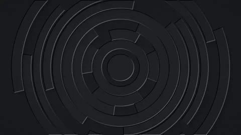 Abstract circular patterns in dark gray with subtle lighting shifts and dep.. Stock Footage 340941320