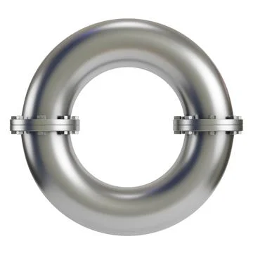 Abstract circular pipe with industrial elements isolated on white background Stock Illustration