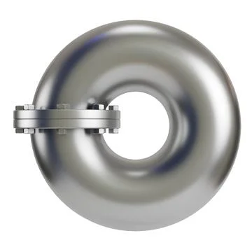 Abstract circular pipe with industrial elements isolated on white background Stock Illustration