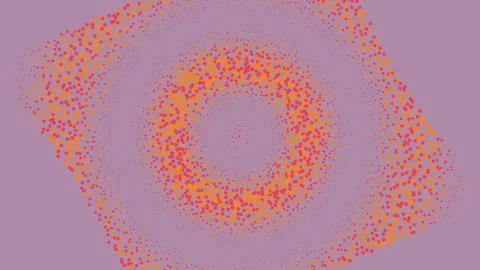Abstract circular pixel art pattern in pink and orange Stock Illustration