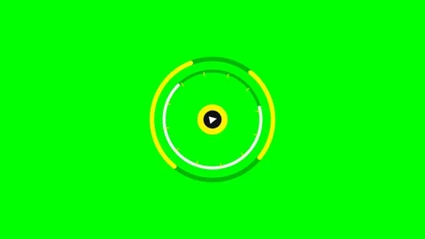 Abstract circular play button graphic with dynamic yellow and white lines Stock Footage 340904471