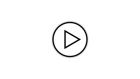 Abstract circular play button symbol with simple flat line graphic. 스톡 동영상 337081694