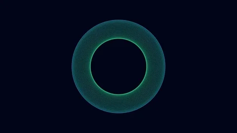 Abstract circular pulse animation shifting color gradients on dark digital .. Stock Footage 343558675