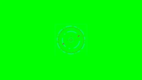 Abstract circular radar interface graphic element on a bright green screen Stock-Footage 340904516