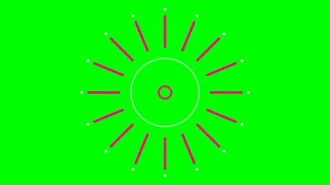 Abstract circular radial graphic design against a vibrant green background Stock Footage 340904190