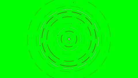Abstract circular radial lines pattern set against a vibrant green background Stock Footage 340268378