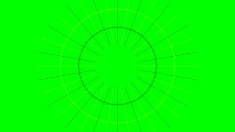 Abstract circular radial pattern with alternating lines on green background Stock Footage 340266191